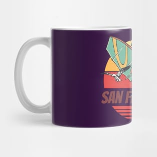 Windsurf San francisco ocean seagulls vintage sunset Mug